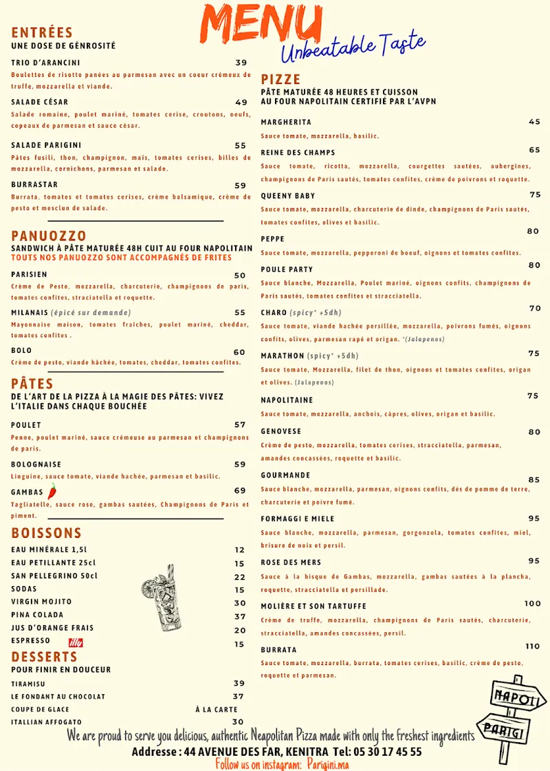 Photo 2 de PARIGINI : Restaurant italien - Pizzeria